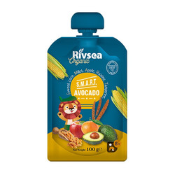 Rivsea 禾泱泱 水果泥 牛油果甜玉米苹果泥 混合口味果泥 均衡营养 进口 1袋装100g 8个月+