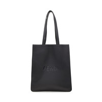 FENDI 芬迪 2021冬黑色牛皮革logo装饰男士托特包单肩包手提包新年礼物