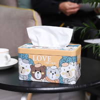 百绘通 桌面纸巾盒创意可爱餐巾纸抽铁盒子ins风轻奢高档家用客厅抽纸盒  黑色小猫