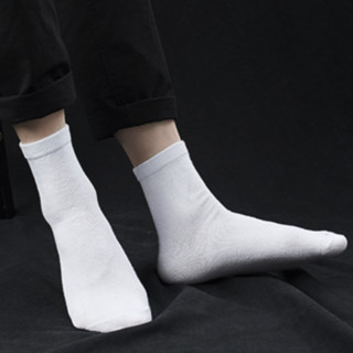 J-BOX 男士中筒袜套装 ZP0513 升级款 10双装 白色