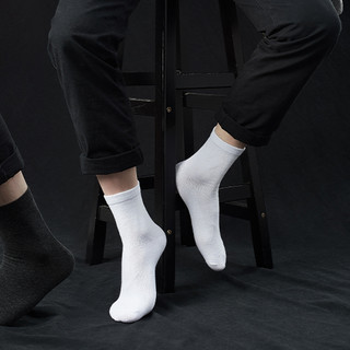 J-BOX 男士中筒袜套装 ZP0513 升级款 10双装 白色