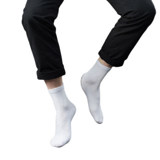 J-BOX 男士中筒袜套装 ZP0513 经典款 10双装 白色