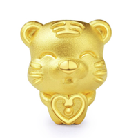 老庙黄金 1020001130 开心虎足金转运珠