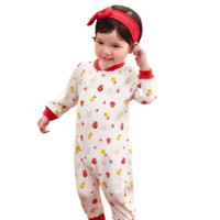 balabala 巴拉巴拉 208122133203-00316 婴儿连体衣 白红色调 73cm