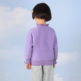 mini balabala 迷你巴拉巴拉 ZA0D034211559 女童高领针织毛衣 粉紫 140cm