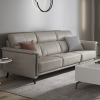 CHEERS 芝华仕 3023 简约牛皮沙发 三人位 奶杏色