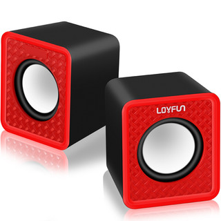LOYFUN 乐放 LF-501 2.0声道 桌面 多媒体音箱 红色