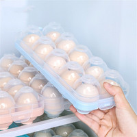 佳佰 塑料蛋盒冷藏冰箱收纳盒放鸡蛋储物盒分格鸡蛋格蛋托蓝色1个装