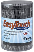 PILOT 百乐 EasyTouch 可伸缩圆珠笔，可更换笔芯，细笔尖，黑色墨水，36只桶装 (54058)