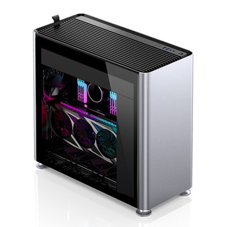 乔思伯 乔家一物JONSPLUS i400 全铝外壳ITX机箱 侧透台式游戏 支持360水冷 i400 银色钢化玻璃侧透版