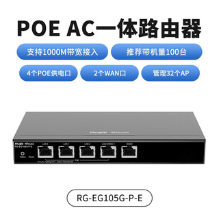 锐捷（Ruijie）无线ap面板套装WiFi6千兆1800M RG-EAP162(G)全屋wifi 5口千兆一体机（升级款）+WIFI6面板AP*3