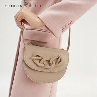 CHARLES & KEITH CHARLES＆KEITH21冬新款CK2-80270761女士粗链条饰单肩斜挎马鞍包