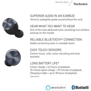 Panasonic Technics EAH-AZ70W 真无线蓝牙耳机 降噪耳机 新款 黑色