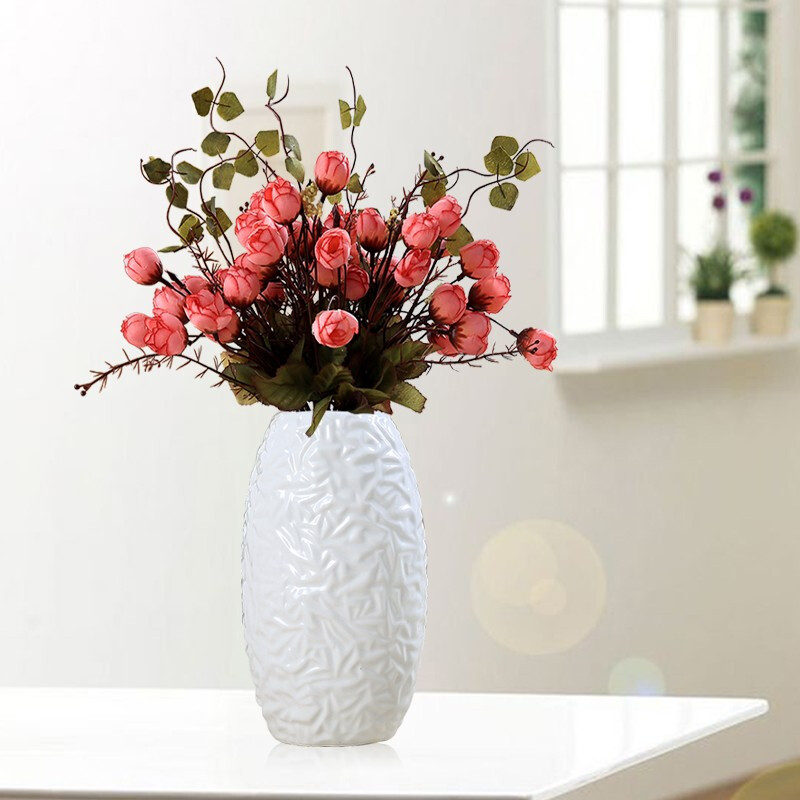 Hoatai Ceramic 华达泰陶瓷 大椭圆花瓶+玫瑰花