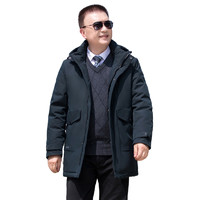 YUZHAOLIN 俞兆林 男士中老年中长款棉服 92151 藏青色 2XL