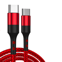 季烁 双Type-C 60W 数据线 pvc 1m 红色
