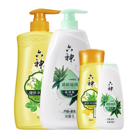 六神 沐浴露套装 (清新滋润1L+180ml+清凉型艾叶精油健肤1L+180ml)