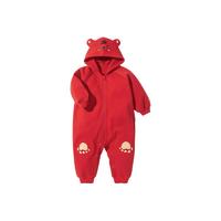mini balabala 迷你巴拉巴拉 ZA0E201223189-60611 婴儿加绒保暖连体衣 中国红 66cm