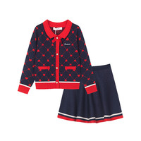 Souhait 水孩儿 SHPQGD31CA650 女童毛衣套装裙 藏蓝 170cm