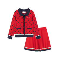 Souhait 水孩儿 SHPQGD31CA650 女童毛衣套装裙 珊瑚红 170cm