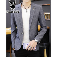 PLAYBOY 花花公子 品牌男装西服2021秋季新款青年男士小西装韩版修身潮流百搭上衣外套