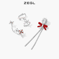 ZENGLIU ZEGL设计师新年系列蝴蝶结耳夹女无耳洞耳骨夹雪花耳挂耳环耳饰品