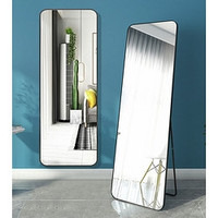 古润 穿衣镜全身落地镜服装店试衣镜ins大镜子  经典黑150*40cm