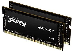 Kingston 金士顿 FURY Impact 64GB(2x32GB)2666MHz DDR4 CL16 笔记本电脑内存套件 带 2 KF426S16IBK2/64