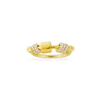 APM Monaco apm MONACO 金黄色镶石戒指配带有白色滑动环的戒指A19845OXY