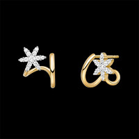 HEFANG Jewelry 何方珠宝 雪花系列 女士鎏光碎雪耳钉 HFI145241