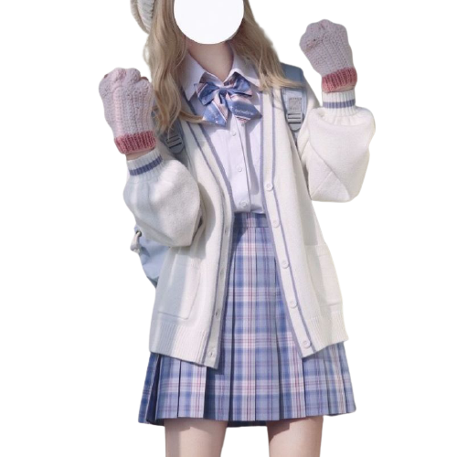 Rains of Tbilisi 第比利斯的雨 X 李泰容吧 樱花樱花想见你 JK制服 女士格裙 淡蓝 42cm L