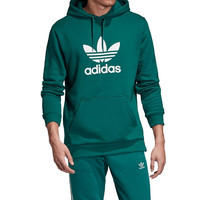 adidas ORIGINALS TREFOIL HOODIE 男子运动卫衣 EJ9681 绿色 XL