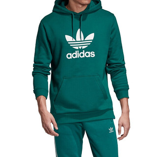 adidas ORIGINALS TREFOIL HOODIE 男子运动卫衣 EJ9681 绿色 L