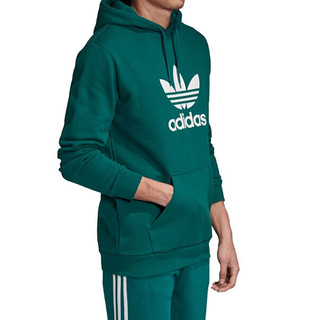 adidas ORIGINALS TREFOIL HOODIE 男子运动卫衣 EJ9681 绿色 L