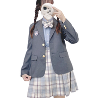 Rains of Tbilisi 第比利斯的雨 乳白拿破仑 JK制服 女士格裙 072 奶蓝 39cm XS