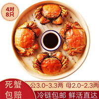 水淼鲜 大闸蟹 4对8只装 鲜活螃蟹现货 生鲜活鲜海鲜礼盒水产礼品湖蟹年货礼盒