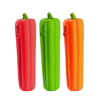 languo 蓝果 蔬菜系列 BD1014 硅胶笔袋 甜椒 绿色 单个装