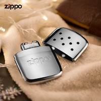 ZIPPO 之宝 芝宝原装正版Zippo怀炉美版触燃式煤油保温暖手炉暖手宝生日礼物 美版银色+133M小油