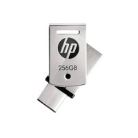 HP 惠普 256GB U盘 USN3.1 Type-C+A两用 银色 HPFD5000M-256 旋转设计 轻巧便携