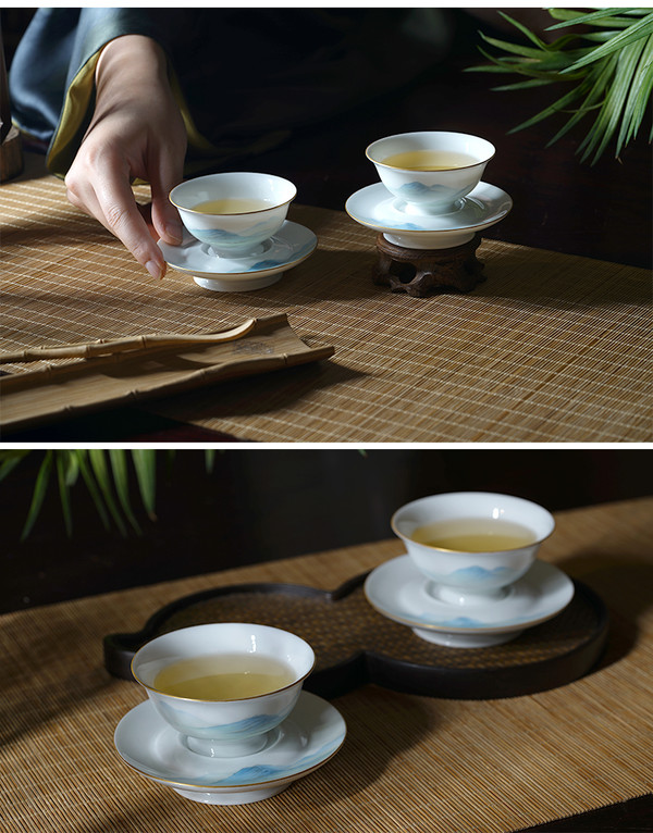 故宫博物院 千里江山 手绘杯创意杯子陶瓷茶杯