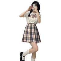 HUI KONG SHI 绘空室 JK制服 女士格裙 灰粉 42cm L