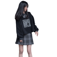 风与熏JK制服馆 渡鸦 JK制服 女士格裙 黑灰色 M