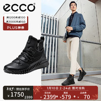 ecco 爱步 ECCO爱步高帮男鞋 2021秋季新款户外耐磨运动鞋子男 酷飞 803794 黑色80379451052 41