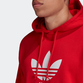 adidas ORIGINALS TREFOIL HOODIE 男子运动卫衣 FM3783 亮橙红荧光 L