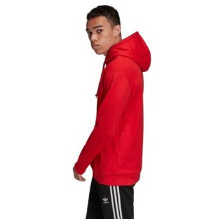 adidas ORIGINALS TREFOIL HOODIE 男子运动卫衣 FM3783 亮橙红荧光 XL