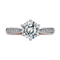 Darry Ring FOREVER系列 A02002 女士简奢18K白金钻石戒指 18分 SI1 H