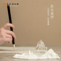 苏州博物馆 秋墨沐雨风暴石膏桌摆件 天气瓶装饰摆件