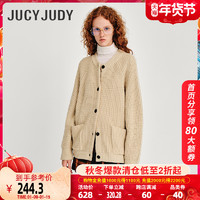 JUCY JUDY JucyJudy2021年秋冬新款德绒发热毛衣女宽松百搭针织开衫JVKT721C