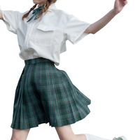 风与熏JK制服馆 檐上苔 JK制服 女士格裙 绿色 42cm M
