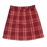 风与熏JK制服馆 新对格胭桃 JK制服 女士格裙 红色 42cm L